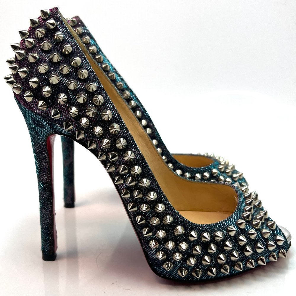 🌷❤️‍🔥SPRING SALE 🔥 FINAL PRICE🌷💥Christian Louboutin Flo 120 Holographic 37